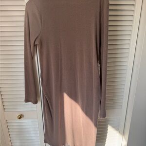 Taupe Maternity Turtleneck Dress